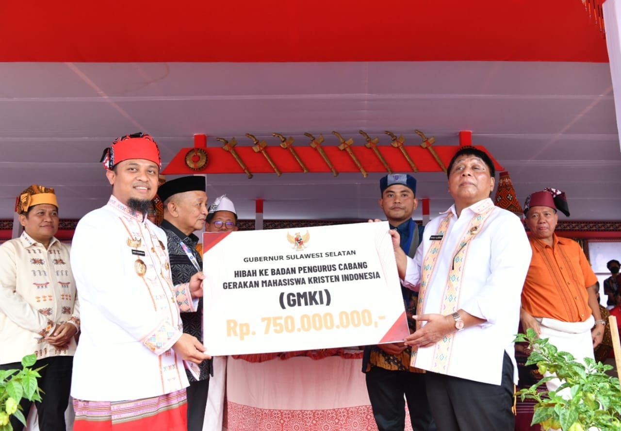 Dukung Kongres Nasional GMKI di Toraja, Pemprov Sulsel Berikan Bantuan Hibah Rp750 Juta